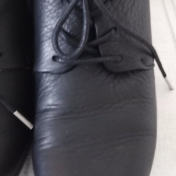 'Comfortiva' Pillow Top Memory Foam Black leather lace up New Without Box Size 8 - Picture 5 of 16